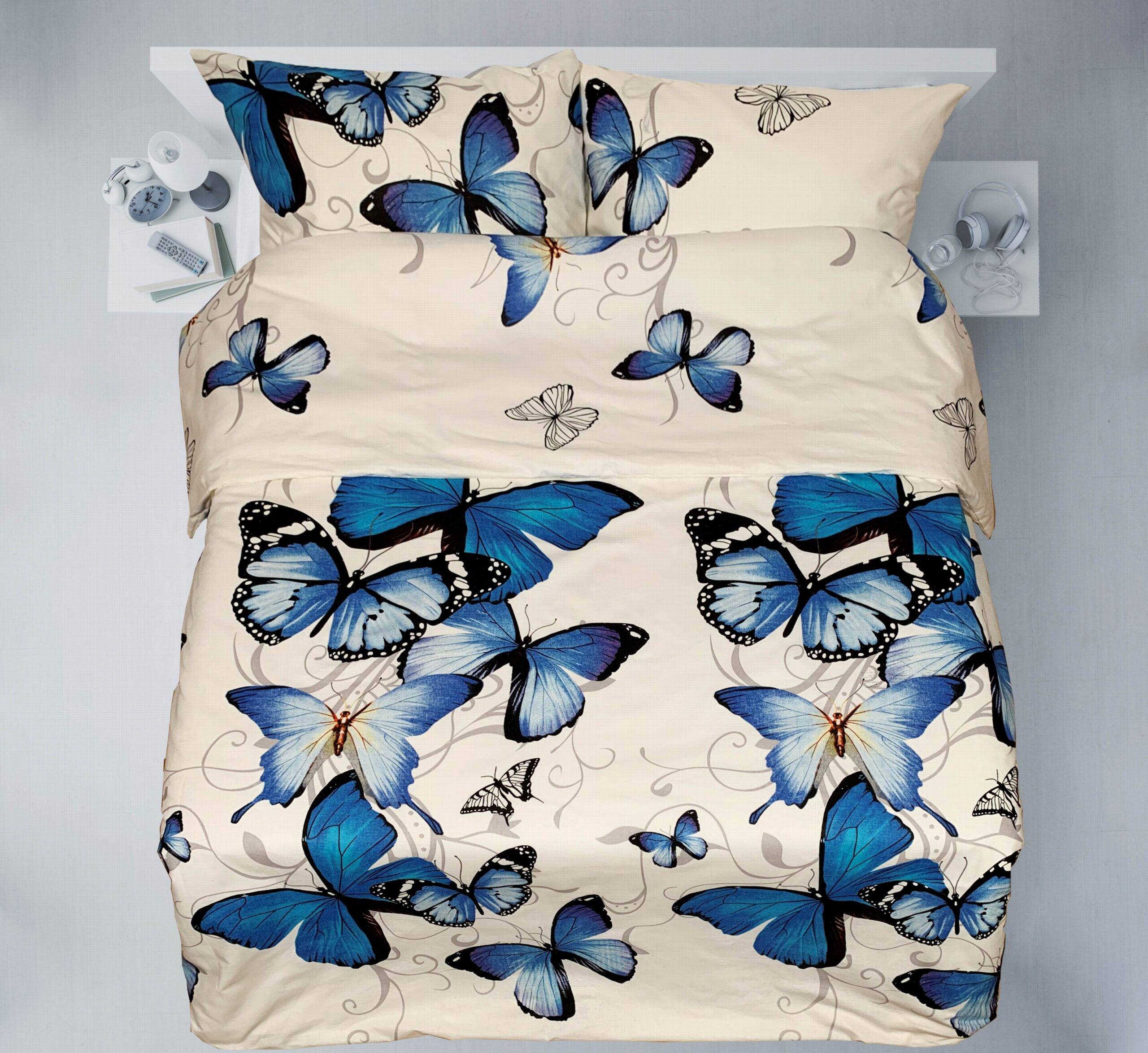 Siuvamas patalynės komplektas “Mėlyni drugeliai”