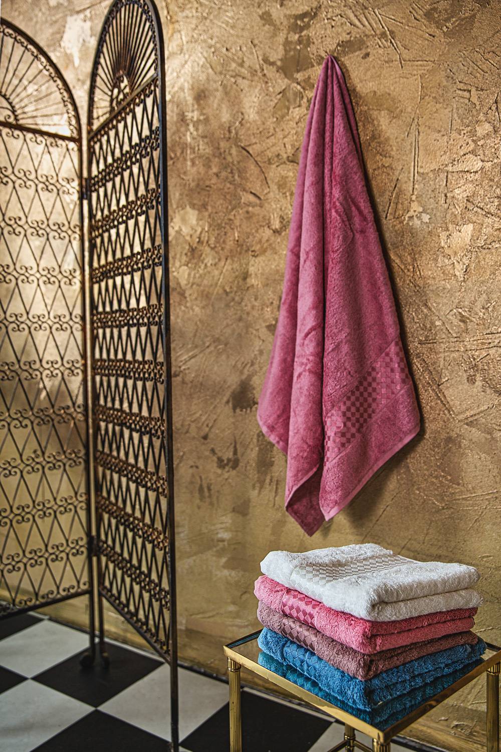 Bambuko pluošto vonios rankšluostis/rinkinys “Bamboo” pink