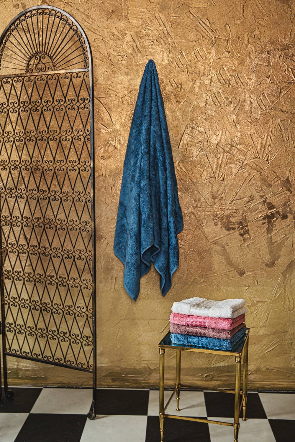 Bambuko pluošto vonios rankšluostis/rinkinys “Bamboo” blue