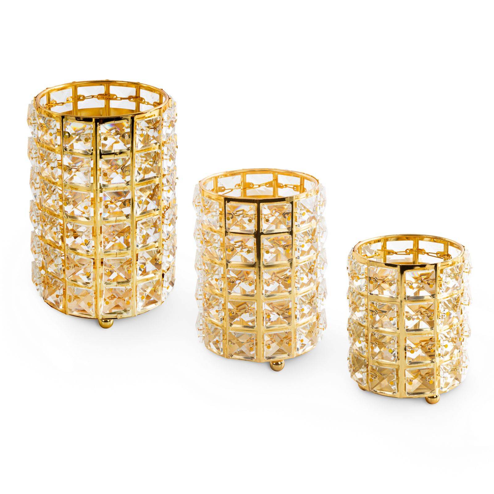 Žvakidė “TESA” iš stiklo, metalo ir glamour stiliaus kristalų