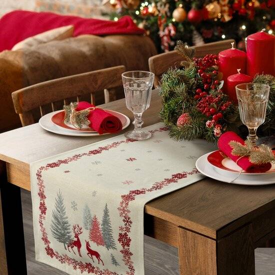 Kalėdinis stalo takelis žakardinis “NOEL” 45×140 cm