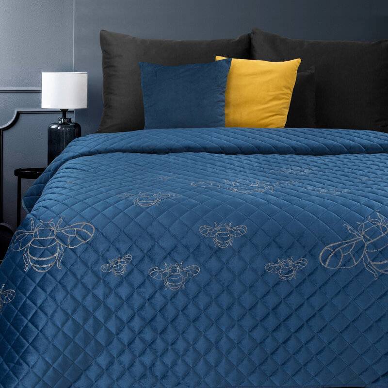 Aksominė lovatiesė “Stela1” įvairių dydžių mėlyna