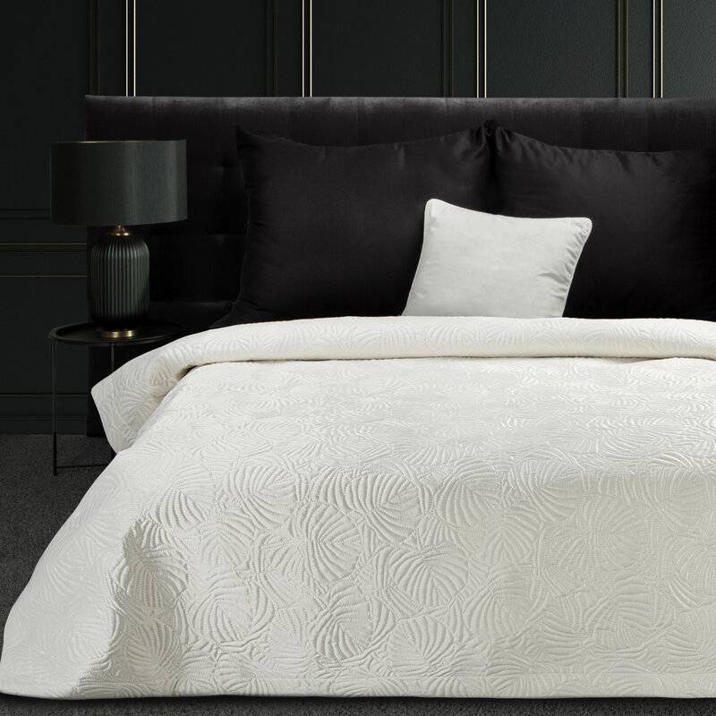 Aksominė lovatiesė “Lili” white 220×240 cm