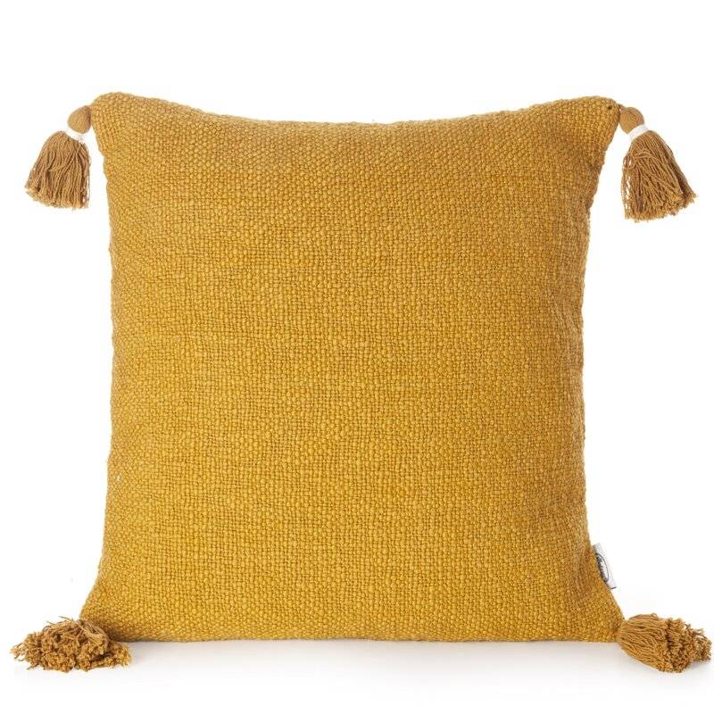 Dekoratyvinė pagalvėlė “KIMI” 45×45 cm mustard medvilninė