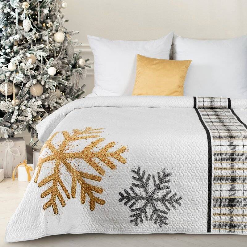 Aksominė kalėdinė lovatiesė “Angel” 220×240 cm