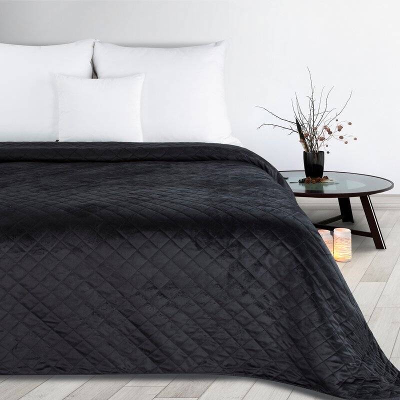 Aksominė lovatiesė “Luiza5” įvairių dydžių black