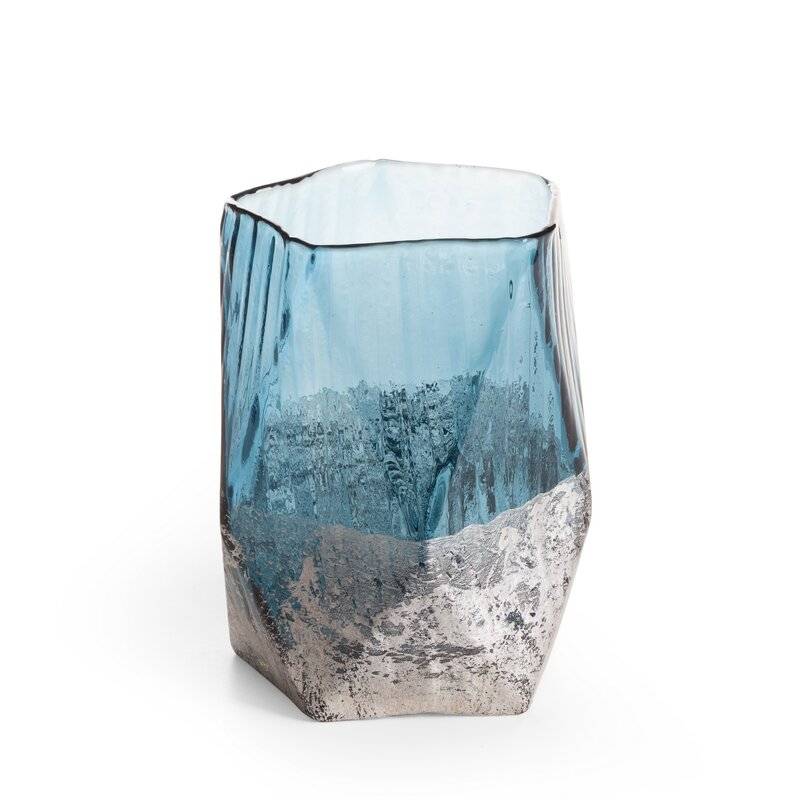 Vaza “Nessa” rankų darbo, iš stiklo 13×18 cm