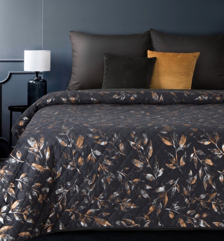 Aksominė lovatiesė “Blink1” black-gold su/be pagalvėlių užvalkalais