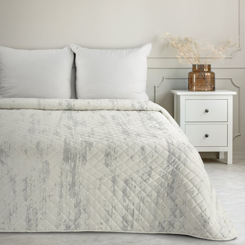 Aksominė lovatiesė “Blink3” white-silver su/be pagalvėlių užvalkalais