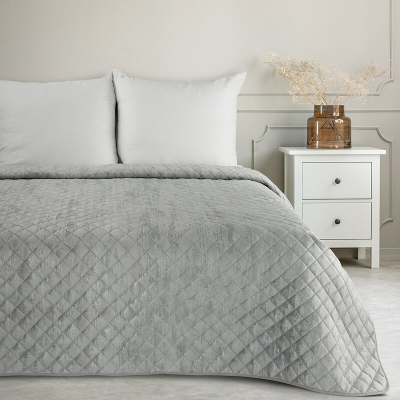 Aksominė lovatiesė “Blink3” silver su/be pagalvėlių užvalkalais