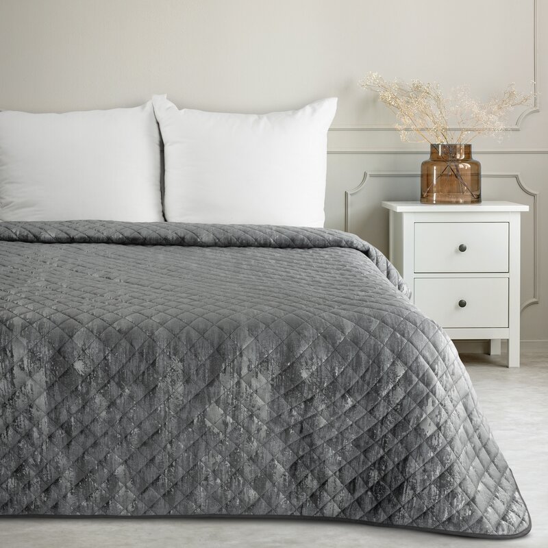 Aksominė lovatiesė “Blink3” gray-silver su/be pagalvėlių užvalkalais