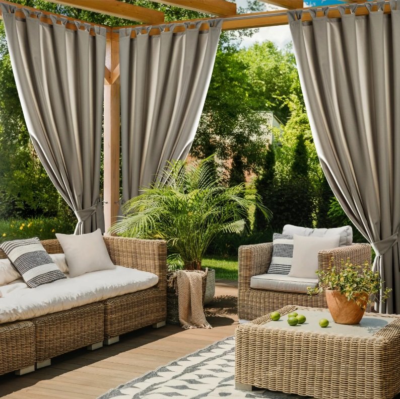 Užuolaida terasai nepraleidžianti vandens „Garden”, įvairių dydžių, cappuccino