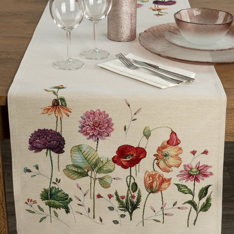Stalo takelis su medvilne “Laukų gėlė” 45×140 cm