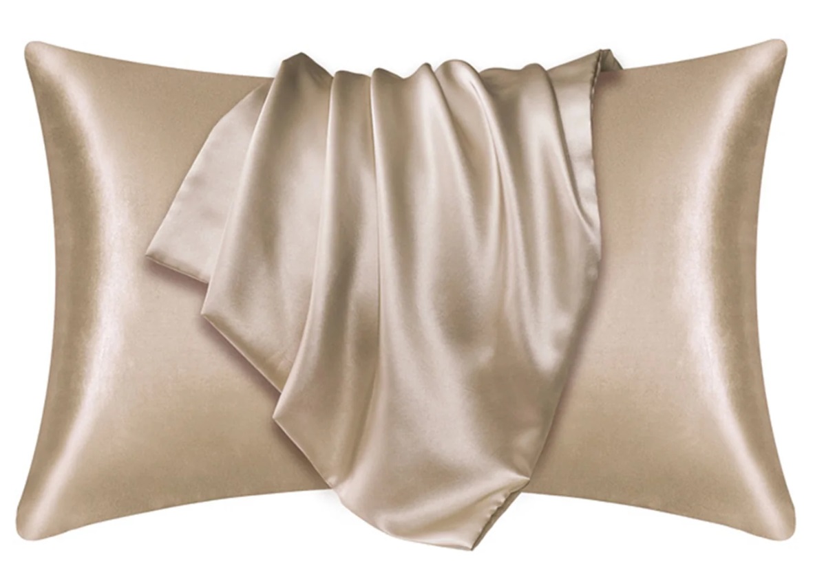 Šilkinis pagalvės užvalkalas 50×70 cm, 22 momai, beige