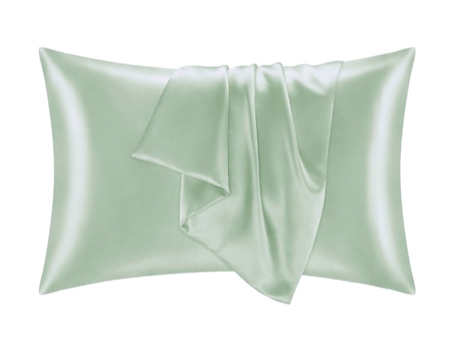 Šilkinis pagalvės užvalkalas 50×70 cm, 22 momai, sage green