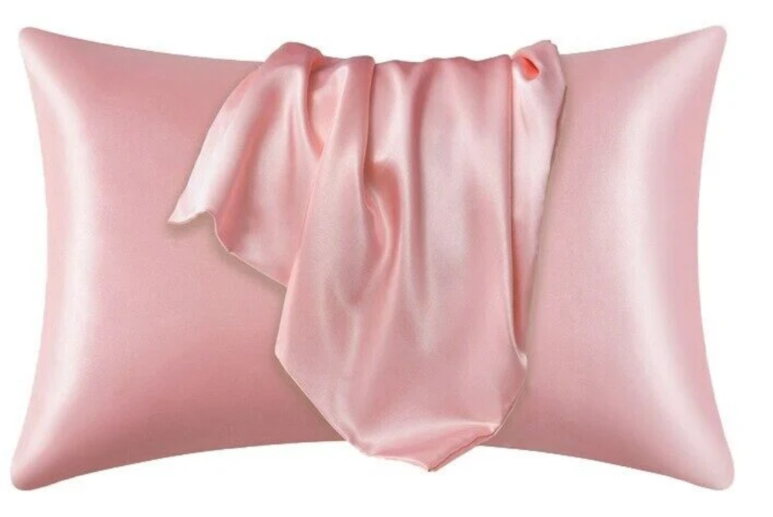 Šilkinis pagalvės užvalkalas 50×70 cm, 22 momai, rožinis