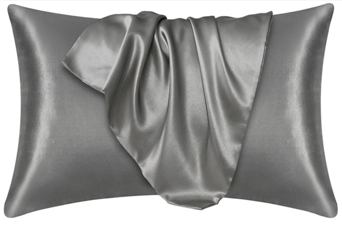 Šilkinis pagalvės užvalkalas 50×70 cm, 22 momai, grey