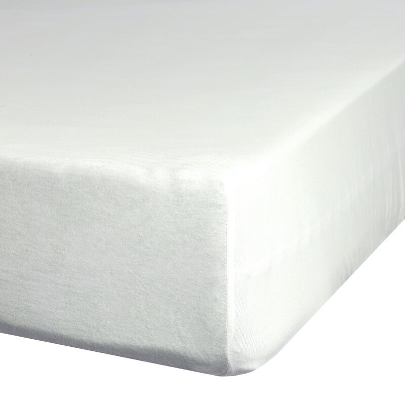 Trikotažinė paklodė su guma Cream, 90×200 cm