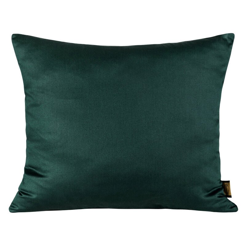 Satino pagalvės užvalkalas 50×70 cm, dark green