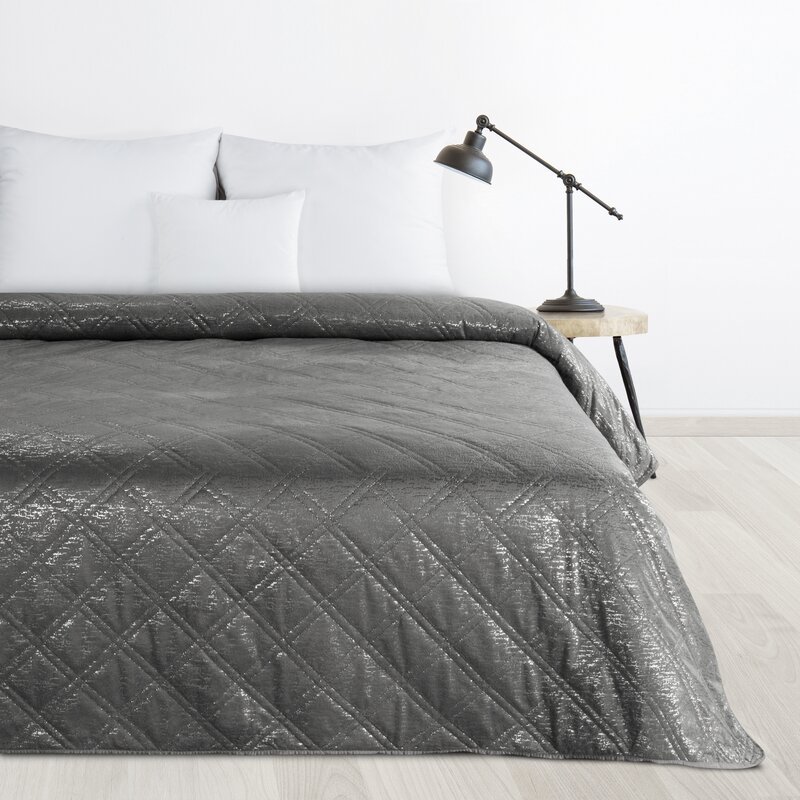 Aksominė lovatiesė „Luiza blink” grey įvairių dydžių