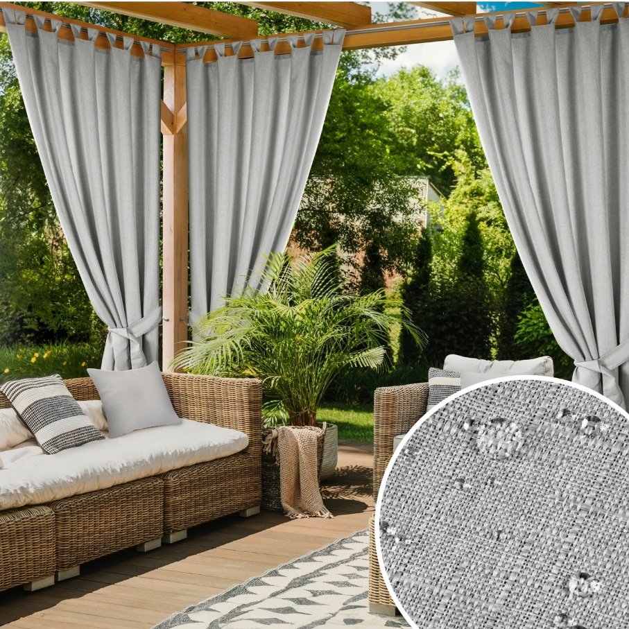Užuolaida terasai nepraleidžianti vandens „Garden”, įvairių dydžių light silver