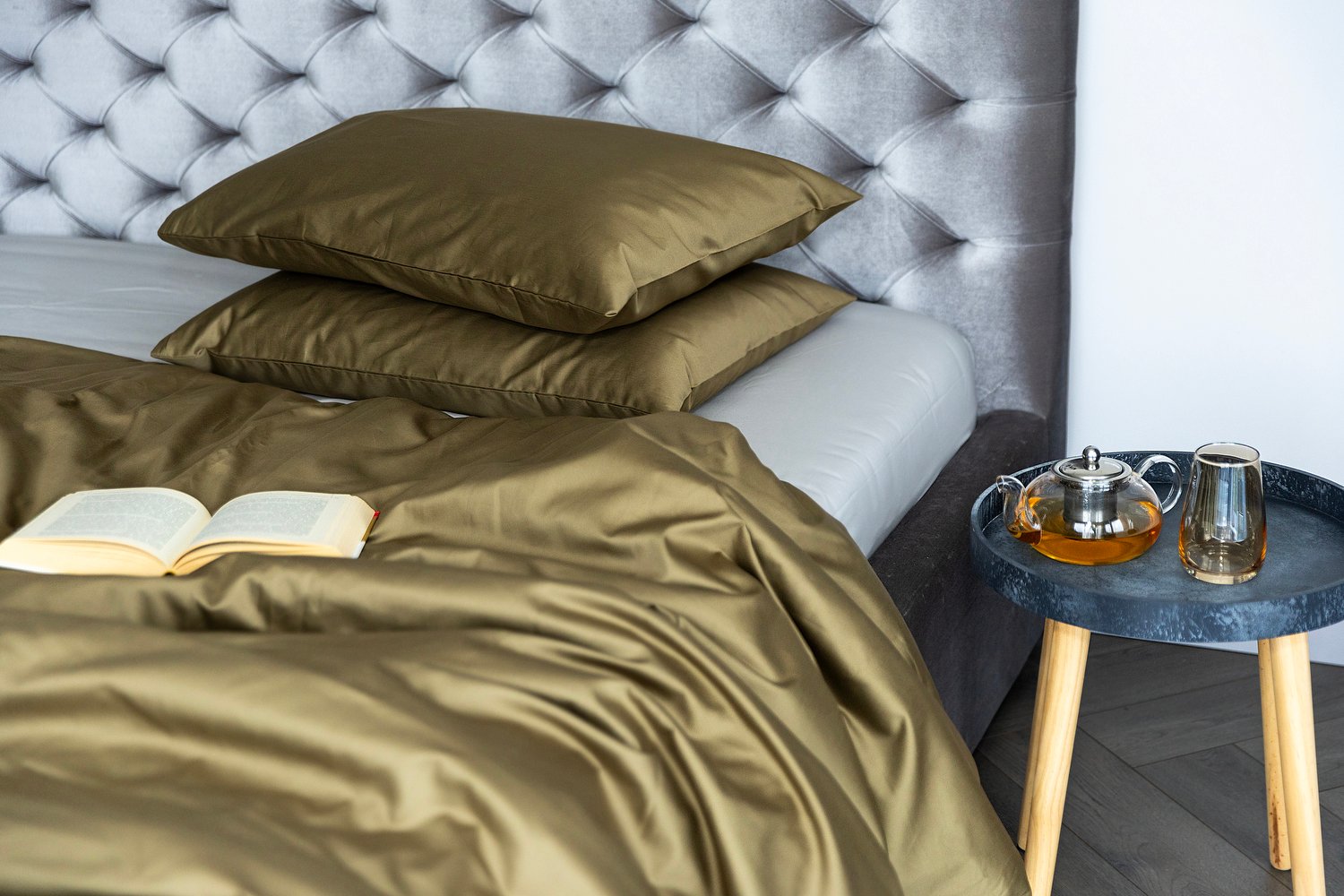 PREMIUM satino patalynės komplektas „Royal Olove” TC300 įvairių dydžių